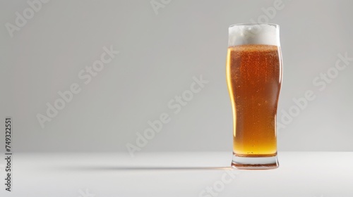 glass of beer on a white background