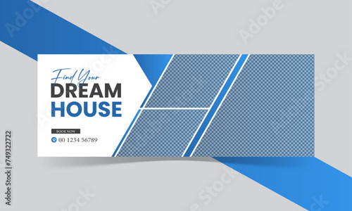 Real estate house property Facebook cover banner template