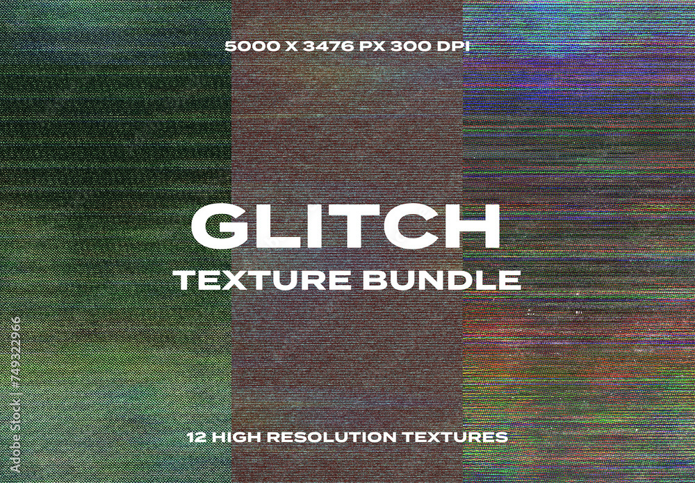Glitch Screen VHS TV Display Overlay Texture Pack Bundle Effect Surface ...