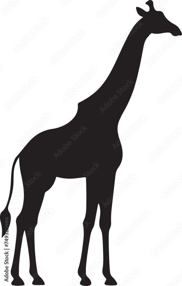 Giraffee Silhouette Vector Illustration White Background Giraffee Silhouette Vector Illustration White Background