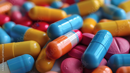 Colorful Assortment of Capsules and Tablets