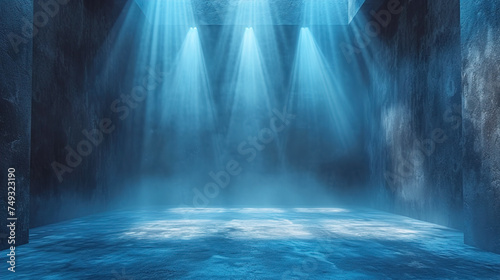 Image of an Illuminated by Spotlighted Empty Room 