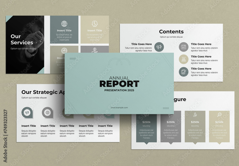 Annual Report Presentation Template Stock Template | Adobe Stock
