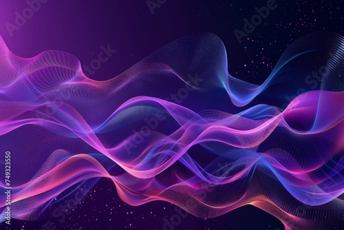 Music abstract waves banner background, generated with AI