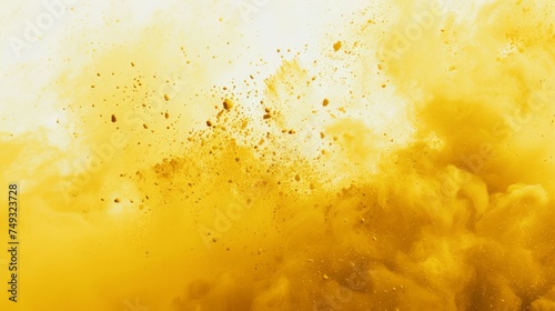 Background cover of yellow dry powder, generated with AI