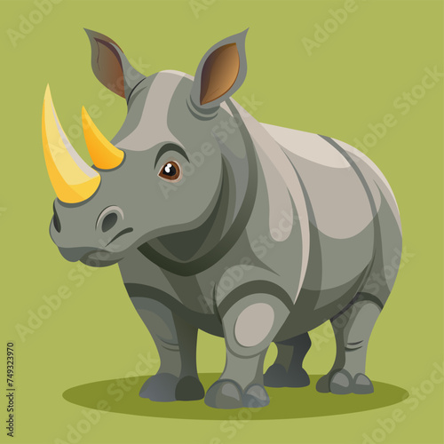 rhino cartoon isolated