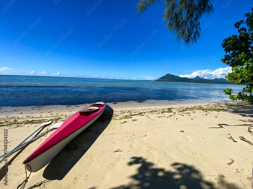 Beautiful landscape of Mauritius island with turquoise lagoon Beautiful landscape of Mauritius island with turquoise lagoon