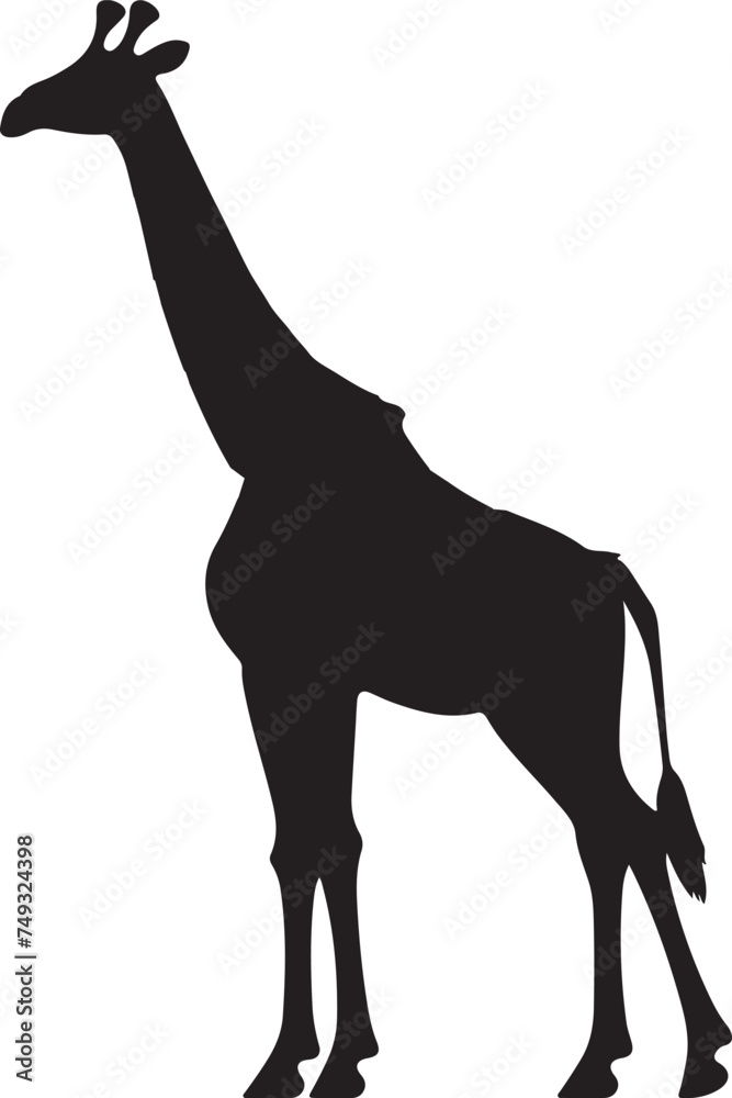 Giraffee Silhouette Vector Illustration White Background