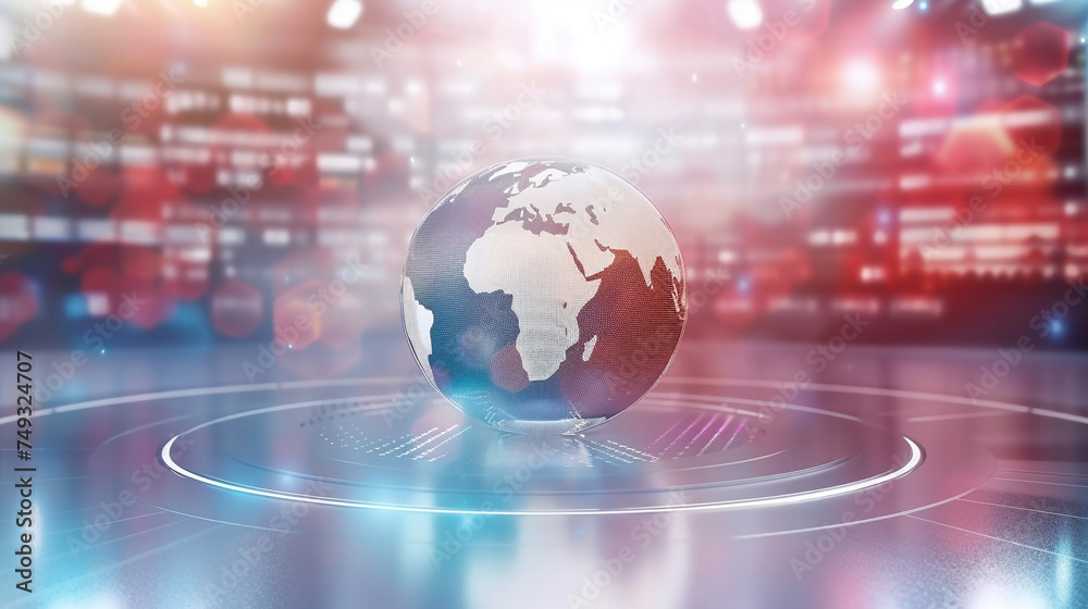Digital world breaking news studio Background for news report and breaking news on world live report Digital world breaking news studio Background for news report and breaking news on world live report
