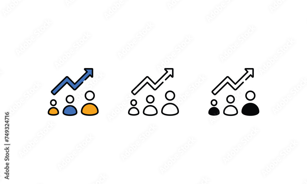 Growth icons vector stock illustration