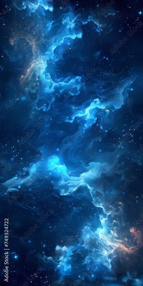 Star dust wave blue wallpaper, generated with AI