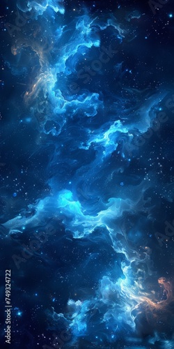 Star dust wave blue wallpaper, generated with AI