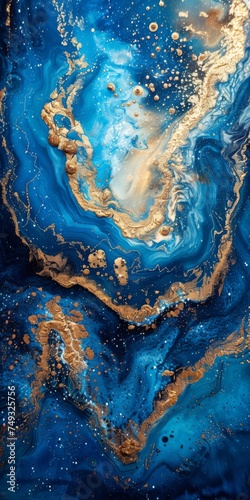 Blue wavy Wallpaper, generated with AI © sch_ai