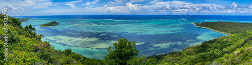 Beautiful landscape of Mauritius island with turquoise lagoon © aylerein