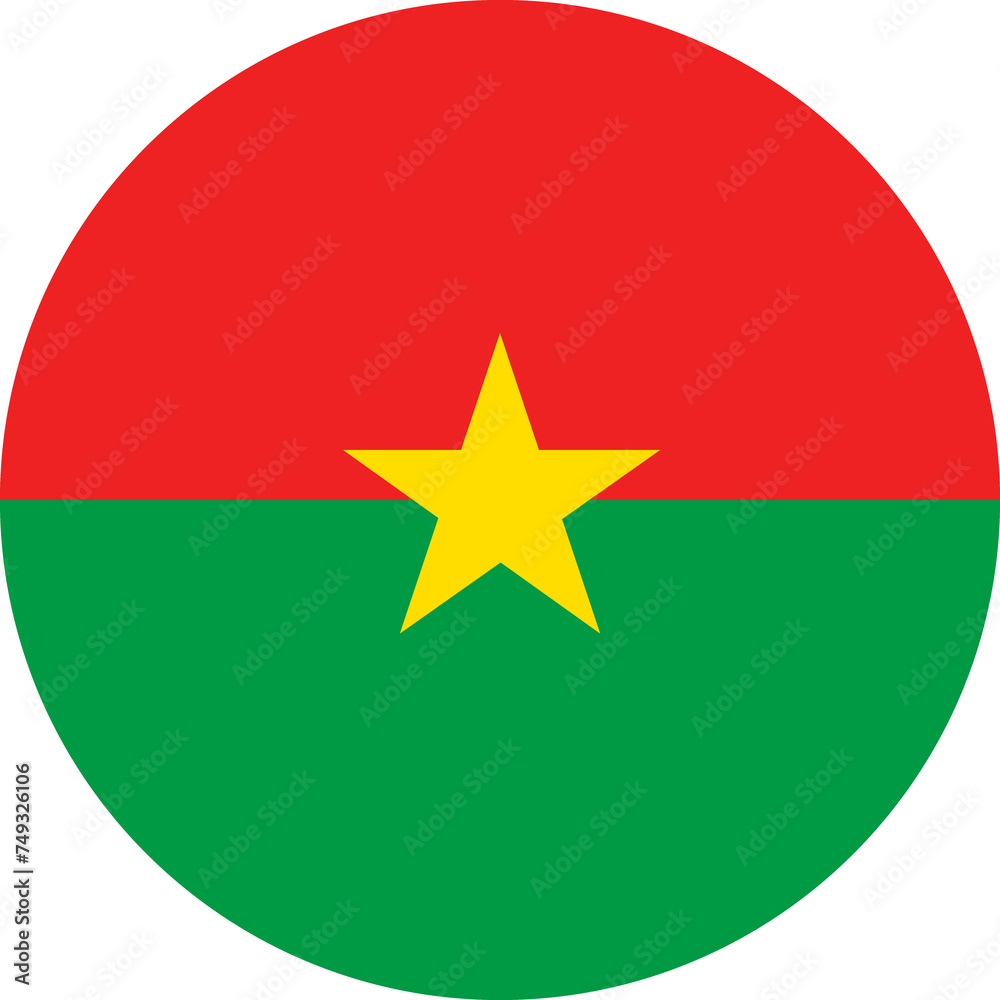 Burkina Faso Flag Round Icon Burkina Faso Flag Round Icon