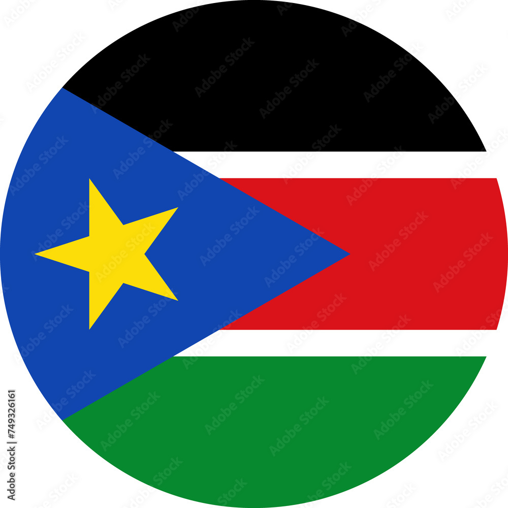 Fototapeta premium South Sudan Flag Round Icon