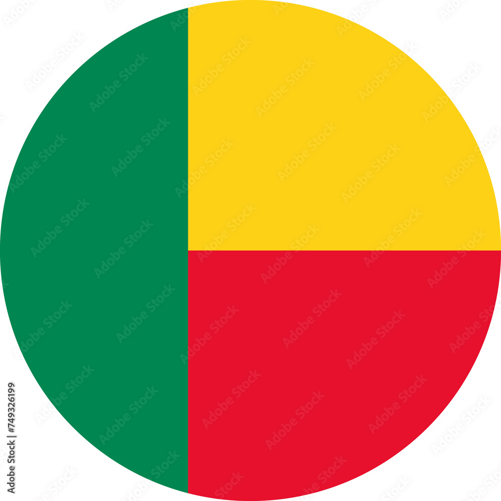 Fototapeta premium Benin Flag Round Icon