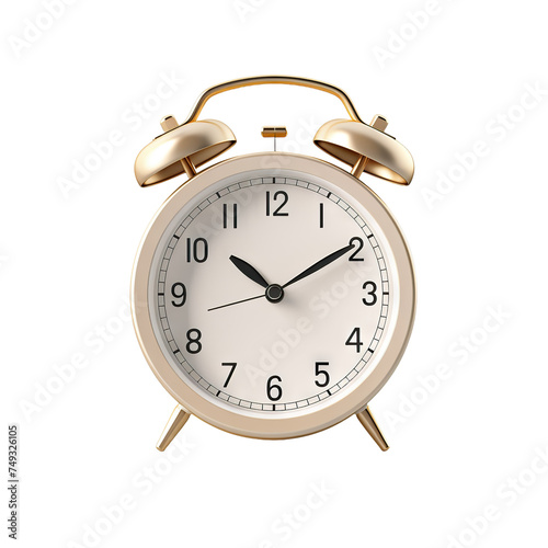 White alarm clock cut out