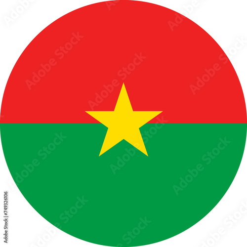 Burkina Faso Flag Round Icon