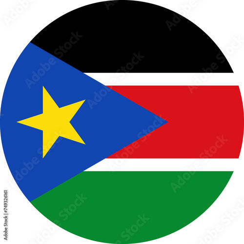South Sudan Flag Round Icon