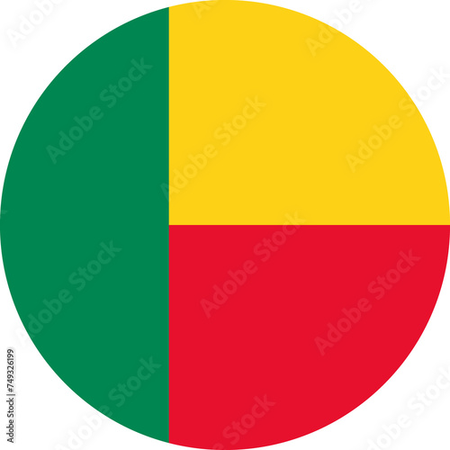 Benin Flag Round Icon