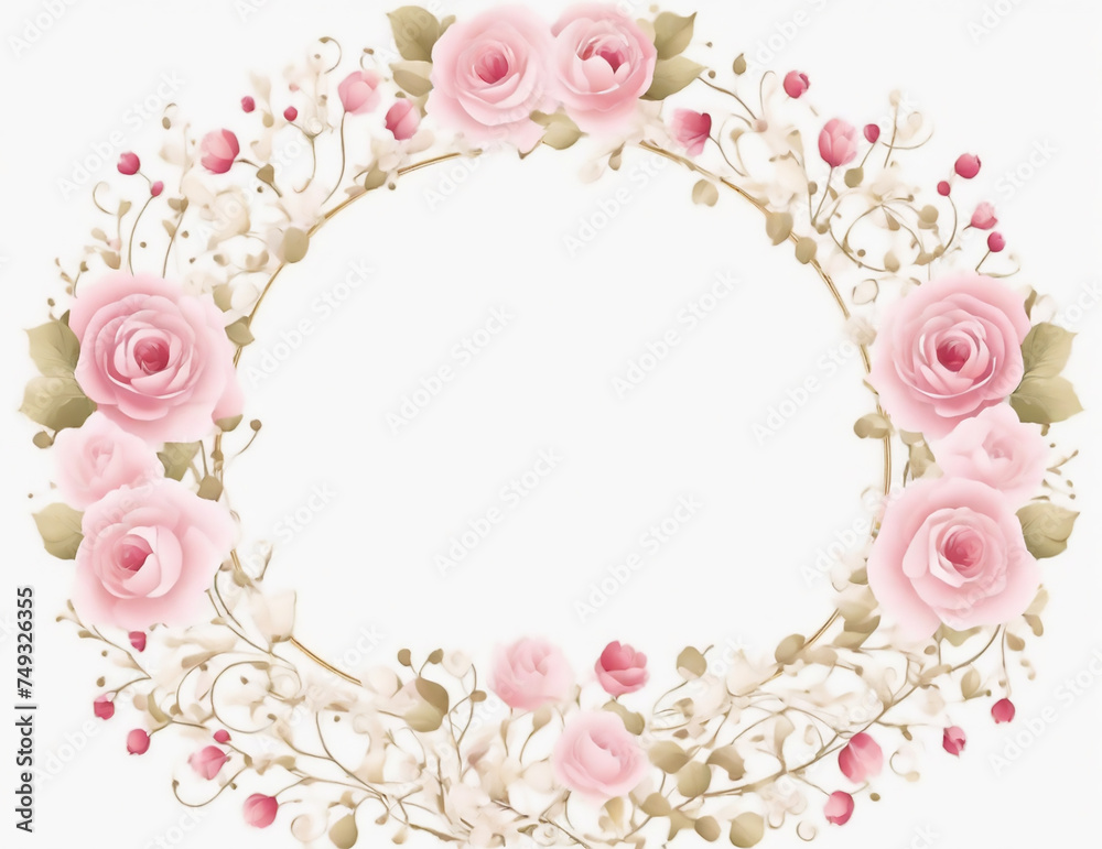 Circle Shape Wedding Card Frame Background.Ai generate Circle Shape Wedding Card Frame Background.Ai generate