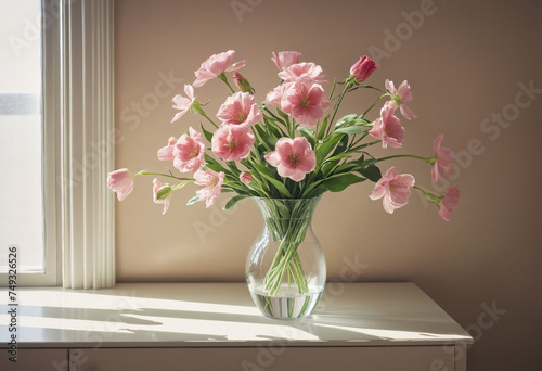 Flower vase art work space  gentle design minimalism