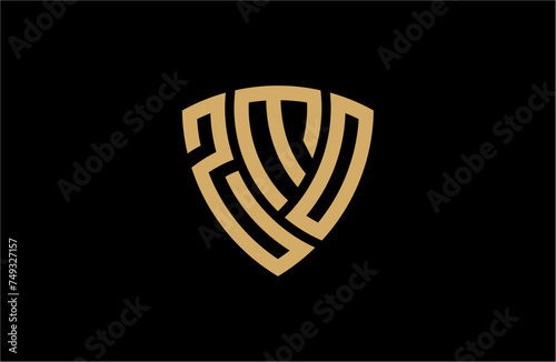 ZMO creative letter shield logo design vector icon illustration