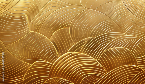 Golden abstract wave pattern design