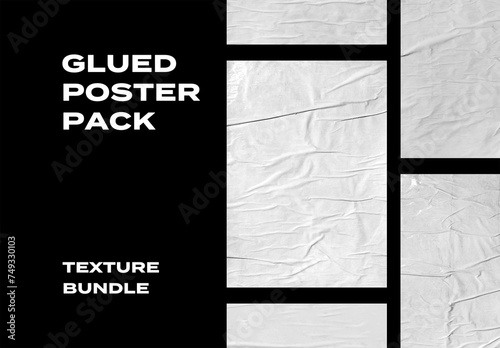 Glued Urban Poster Paper Street Overlay Texture Pack Bundle Effect Surface Mockup