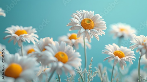 Beautiful, colorful chamomile daisy flowers. Floral composition