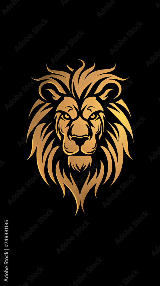Obraz premium ライオンのシンプルなロゴ/Simple Logo of a Lion/Generative AI