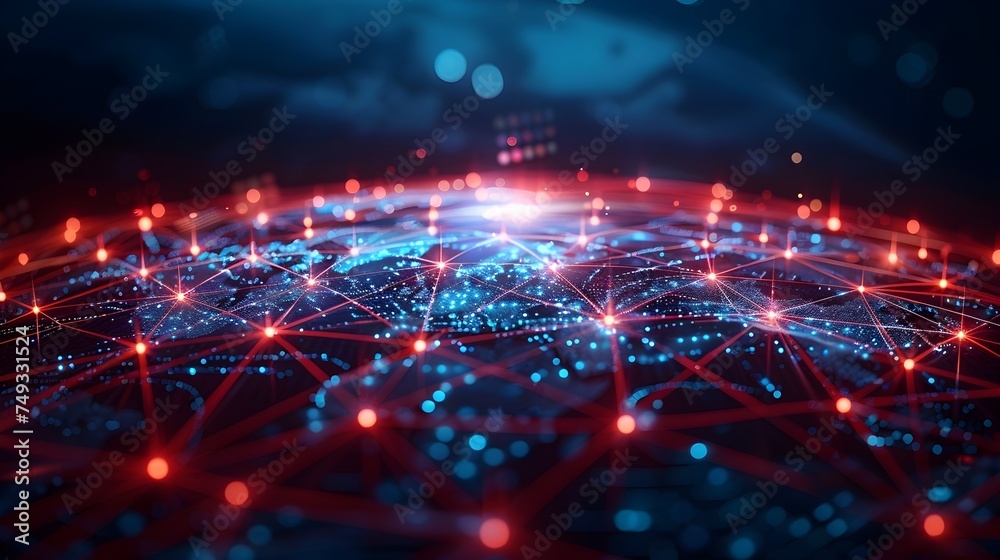 digital design of global connection, modern internet data connection, social globalization, global communication network from space, global network   