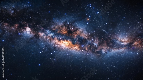 Fantasy night sky with stars and astronomy galaxies