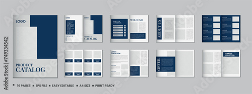 Furniture product catalogue design, multipage brochure catalog template design with mockup