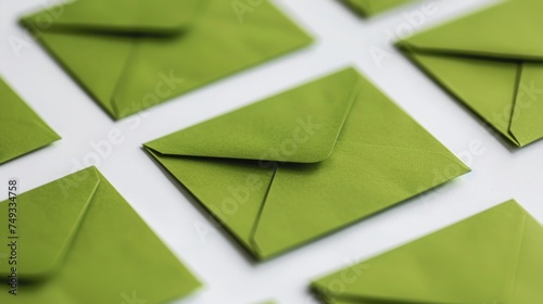 close up of a envelope light green color