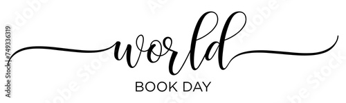 World Book Day – Calligraphy brush text banner with transparent background.