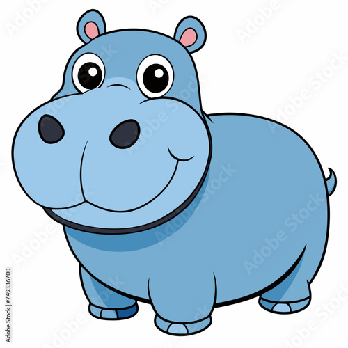 Hippopotamus isolated on white background with clipping path
