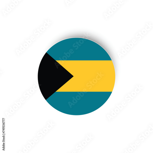 Free Download Flag of the Commonwealth of The Bahamas. Round icon. Vector illustration. - GFXLoad