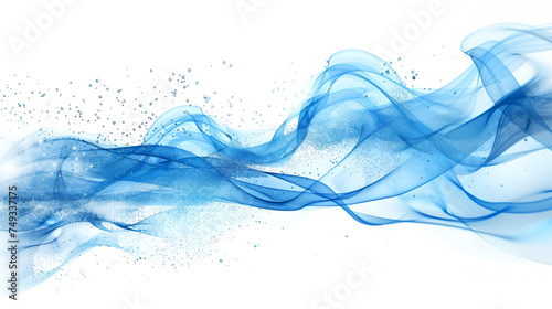 Blue abstract wave background with white background ,Blue wave swirls Bright colored gradient waves background with a space