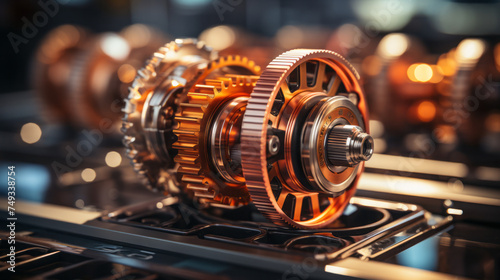 Cutting-edge technology in the industrial world: black and white equipment for cars, machines, and computers Vintage electric tools for modern needs, generative AI