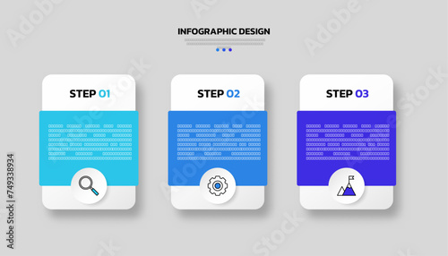 Modern infographic design template with 3 options or steps
