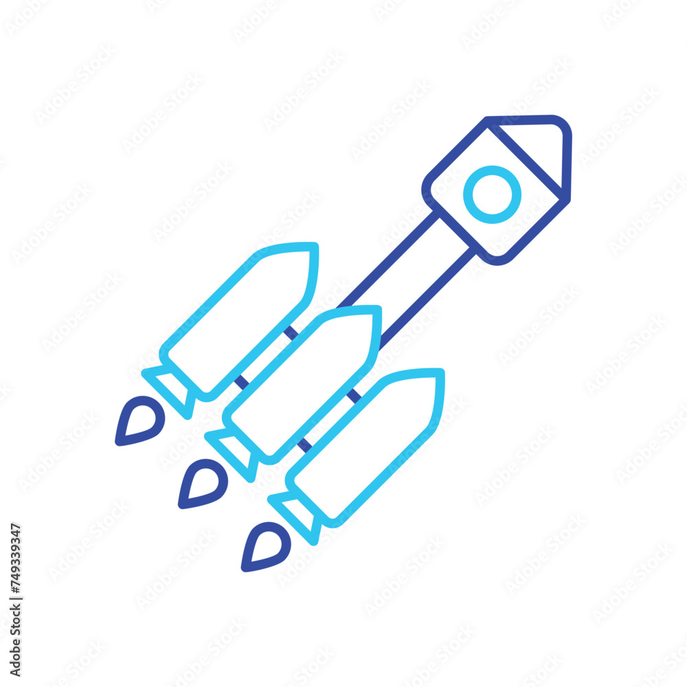 Dark and light blue Spacecraft vector icon Dark and light blue Spacecraft vector icon
