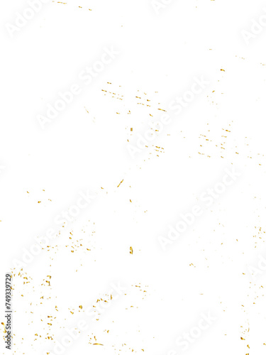 Abstract doted and confetti golden glitter and dust particles splatter on transparent background. Dust golden grunge background. Vector illustration.