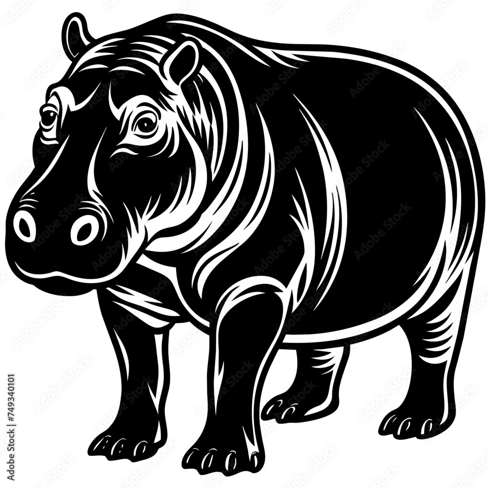 rhino vectHippopotamus isolated on white background
or illustration