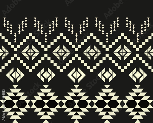 abstract Traditional geometric ethnic pattern embroidery design for textiles, rugs, clothing, sarong, scarf, batik, wrap, embroidery, print, curtain, carpet, and wallpaper.