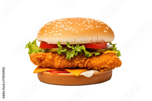 Fried Chicken Sandwich Isol...