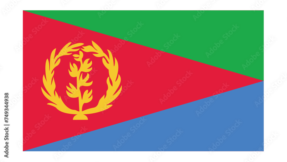 Fototapeta premium ERITREA Flag with Original color