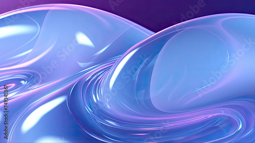 Glowing circles in bright blue and purple colors over gradient abstract background in soft and round line shapes style sleek design created with Generative AI Technology