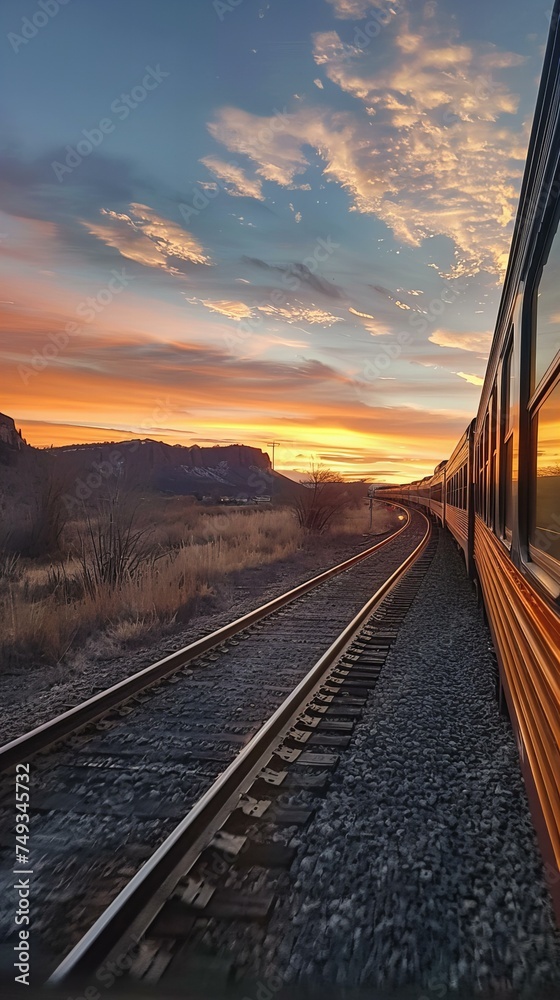 Obraz premium Train journey across the country